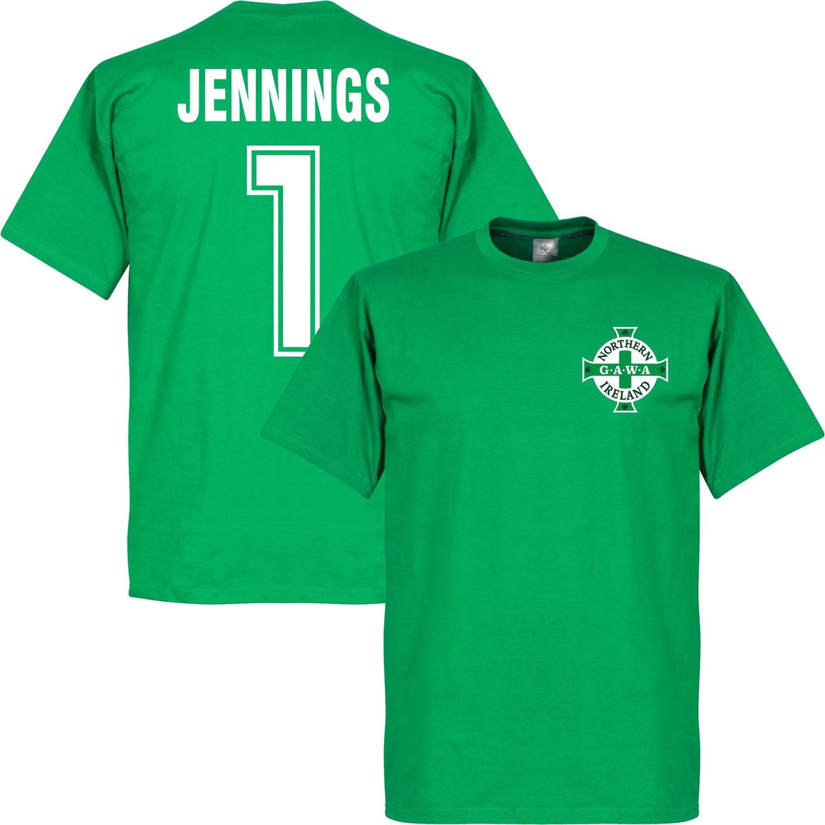 Noord Ierland Jennings 1 Team T-Shirt - Groen - XL