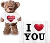 I Love You Valentijnskaart met ik vind je lekker teddybeer / knuffelbeer - Valentijnsdag cadeau