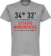 River Plate Estadio Monumental Coördinaten T-Shirt - Grijs - S