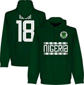 Nigeria Iwobi 18 Team Hooded Sweater - Donker Groen - XL
