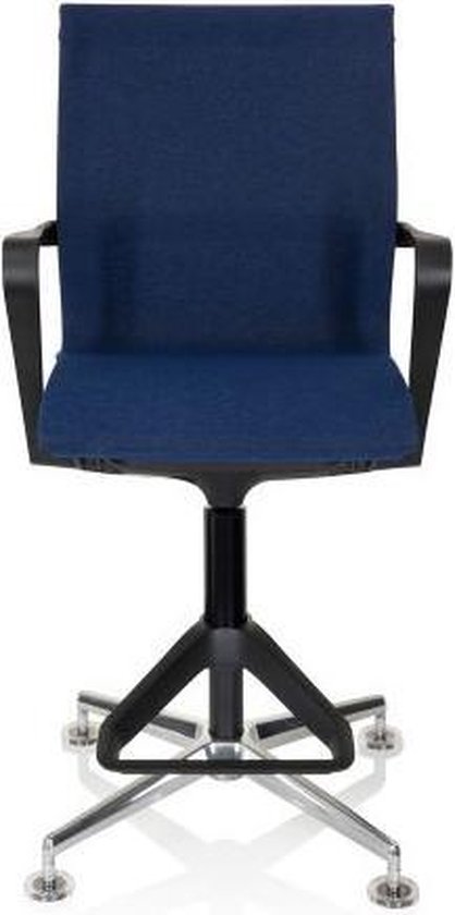 hjh OFFICE TOP Work 306 - Werkstoel / werkkruk/ verhoogde bureaustoel - Donkerblauw - Stof
