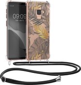 kwmobile telefoonhoesje geschikt voor Samsung Galaxy S9 - Hoesje met telefoonkoord - Back cover voor smartphone - Case in geel / grijs / transparant