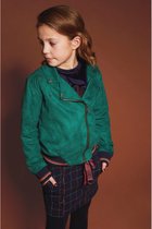 NONO Meisjes sweaters NONO Dylon stretch suede biker card Pine Green