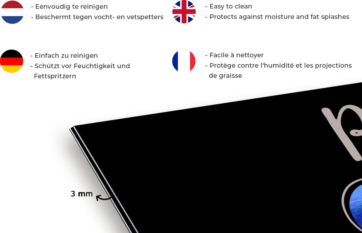 KitchenYeah Spatscherm 70x30 cm aluminium - Beste oma ooit thumbnail 2