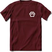 Cat Paw - Katten T-Shirt Kleding Cadeau | Dames - Heren - Unisex | Kat / Dieren shirt | Grappig Verjaardag kado | Tshirt Met Print | - Burgundy - S
