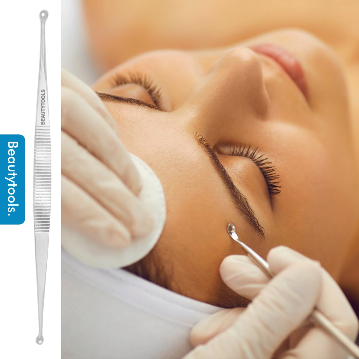 BeautyTools Blackhead Remover - Comedonenlepel Voor Verwijderen van Mee-eters - Comedonendrukker - Dubbelzijdig (14 cm) (FC-1703)