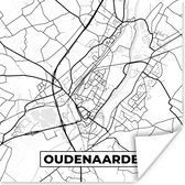 Poster Carte – Oudenaarde – Zwart Wit – Plan de Ville - Carte - België - 30x30 cm