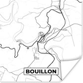 Poster België – Bouillon – Stadskaart – Kaart – Zwart Wit – Plattegrond - 100x100 cm XXL