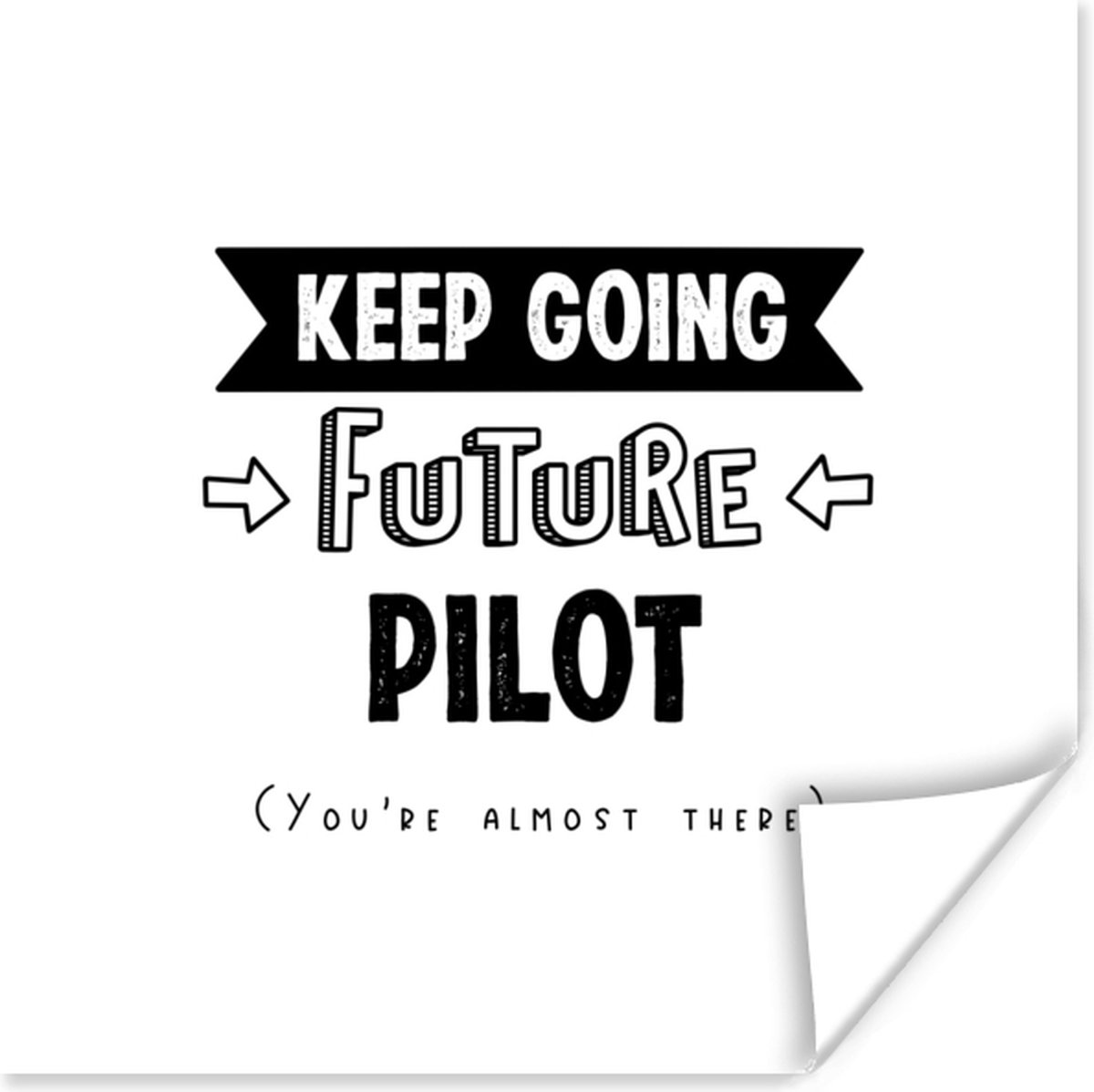 Poster Piloot - Quote - Studeren - Opleiding - School - 30x30 cm