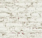 A.S. Création behangpapier steen wit, rood en beige - AS-371621 - 53 cm x 10,05 m