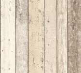 A.S. Création behangpapier houtlook beige, bruin en wit - AS-895110 - 53 cm x 10,05 m