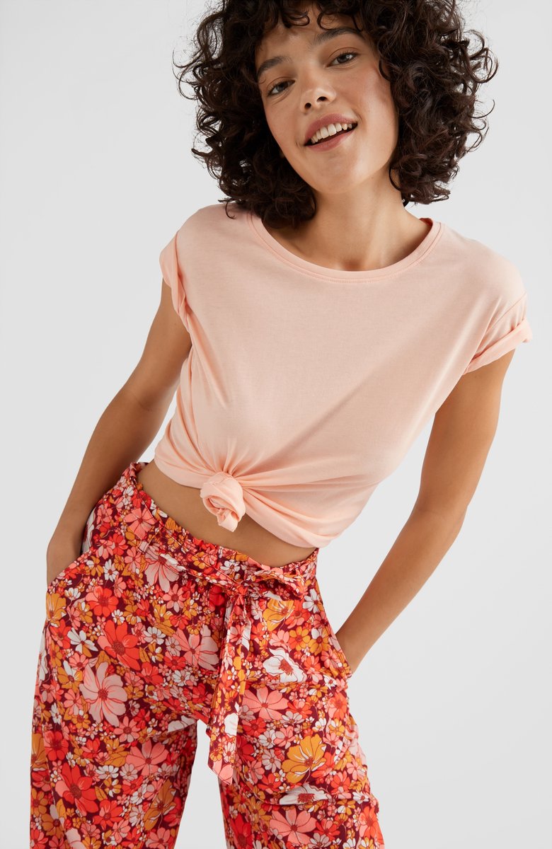 O’Neill T-Shirt Women Essentials t-shirt S 60% Cotton 40% Recycled Polyester Round Neck Tropical Peach