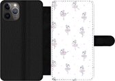 Bookcase Geschikt voor iPhone 11 Pro Max telefoonhoesje - Meiden - Ballet - Roze - Patronen - Girl - Kids - Kinderen - Met vakjes - Wallet case met magneetsluiting