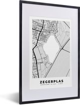 Fotolijst incl. Poster - Zegerplas - Plattegrond - Kaart - Nederland - Stadskaart - 40x60 cm - Posterlijst