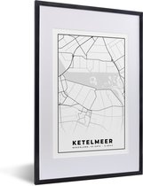 Fotolijst incl. Poster - Kaart - Stadskaart - Plattegrond - Ketelmeer - Nederland - 40x60 cm - Posterlijst
