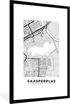 Fotolijst incl. Poster - Kaarten - Gaasperplas - Nederland - Plattegrond - Stadskaart - 60x90 cm - Posterlijst