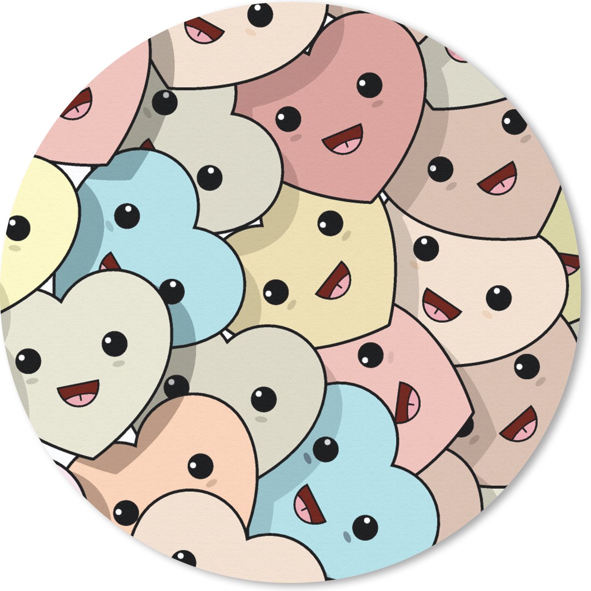 Muismat rond 20x20 cm - Mousepad Hart - Patroon - Baby - Ronde muismatten