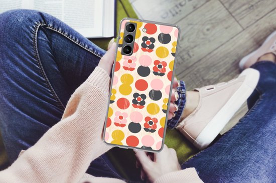 Coque Samsung Galaxy S21 - Rétro - Design - Fleurs - Pastel - Coque de téléphone en Siliconen -
