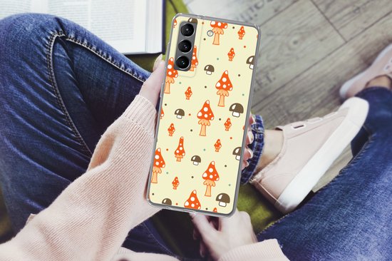 Coque Samsung Galaxy S21 Plus - Motifs - Champignon - Oranje - Étui de téléphone en Siliconen