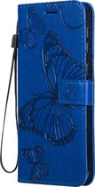 Mobigear Telefoonhoesje geschikt voor Samsung Galaxy M31 Hoesje | Mobigear Butterfly Bookcase Portemonnee | Pasjeshouder voor 2 Pasjes | Telefoonhoesje voor Pinpas / OV Kaart / Rijbewijs - Blauw