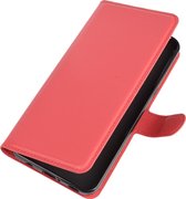Mobigear Telefoonhoesje geschikt voor LG V60 ThinQ Hoesje | Mobigear Classic Bookcase Portemonnee | Pasjeshouder voor 3 Pasjes | Telefoonhoesje voor Pinpas / OV Kaart / Rijbewijs - Rood