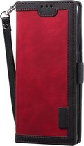Mobigear Telefoonhoesje geschikt voor Huawei P40 Pro Hoesje | Mobigear Two Tone Bookcase Portemonnee | Pasjeshouder voor 3 Pasjes | Telefoonhoesje voor Pinpas / OV Kaart / Rijbewijs - Zwart / Rood