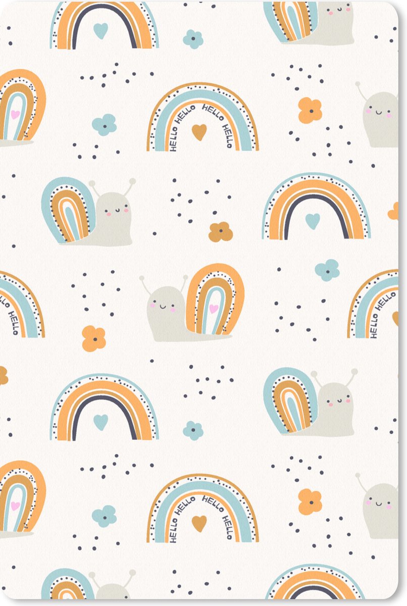 Muismat - Mousepad - Dieren - Patronen - Regenboog - Bloemen - Patronen - 40x60 cm - Muismatten