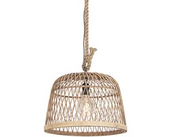 QAZQA calamus – Landelijke Hanglamp – 1 lichts – Ø 400 mm – Beige – Woonkamer | Slaapkamer | Keuken