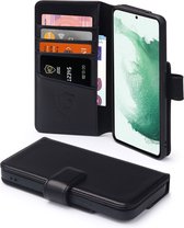 Samsung Galaxy S22 Plus (S22+) Hoesje - Luxe MobyDefend Wallet Bookcase - Zwart - GSM Hoesje - Telefoonhoesje Geschikt Voor Samsung Galaxy S22 Plus (S22+)