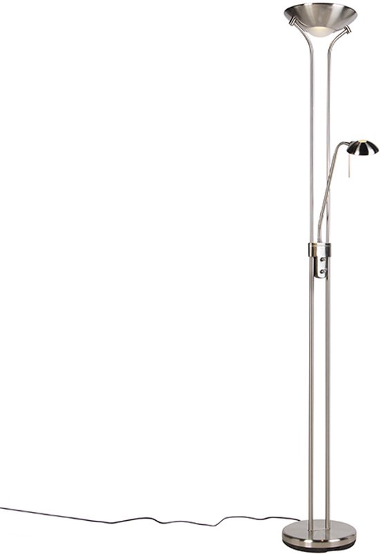 QAZQA Diva LED 2 Staande Lamp - 1 Lichts - Staal