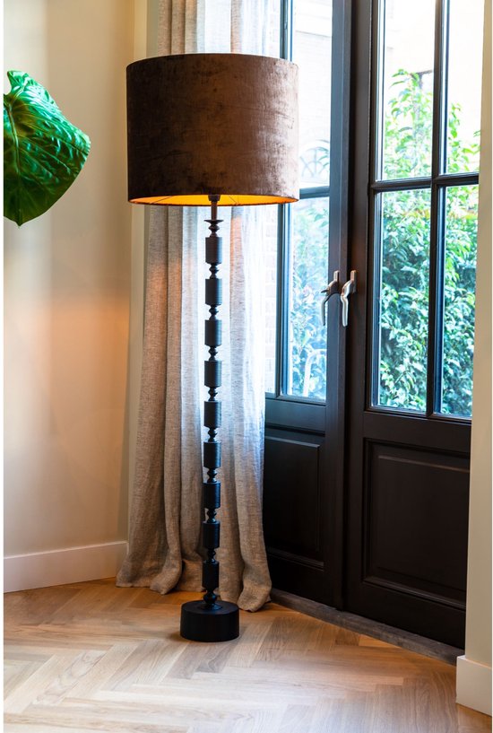 Light & Living Vloerlamp Gitaya - Zwart - Ø18cm - Luxe - Staande lamp voor Woonkamer - Slaapkamer