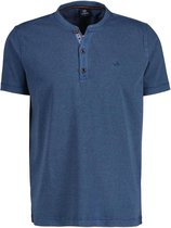 Lerros T-shirt Henley T Shirt Met Fineliner Strepen 2223910 448 Mannen Maat - M