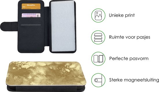 Étui pour téléphone Bookcase iPhone 13 Mini - Goud - Peinture - Abstrait - Avec poches - Étui portefeuille avec fermeture magnétique