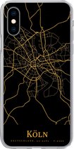 Coque pour iPhone X - Köln - Carte - Or - Coque de téléphone en Siliconen