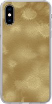 Geschikt voor iPhone X hoesje - Goud - Verf - Abstract - Siliconen Telefoonhoesje