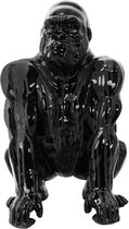 Beeld Gorilla Aap - large - zwart - H 46 cm