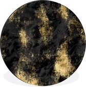 WallCircle - Wandcirkel - Muurcirkel - Vintage - Gold - Zwart - Aluminium - Dibond - ⌀ 90 cm - Binnen en Buiten