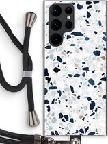 Case Company® - Samsung Galaxy S22 Ultra hoesje met Koord - Terrazzo N°1 - Telefoonhoesje met Zwart Koord - Bescherming aan alle Kanten en Over de Schermrand