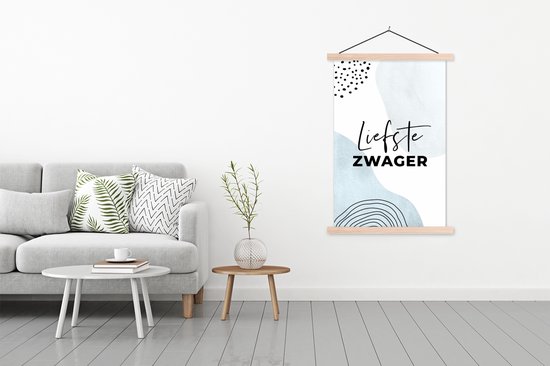 Porte-affiche avec affiche - Affiche scolaire - Proverbes - Citations - 'Dearest brother-in-law' - Blauw - 120x180 cm - Lattes transparentes
