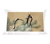Sierkussens - Kussentjes Woonkamer - 50x30 cm - Kraanvogel - Bladeren - Vintage - Japans - Scandinavisch