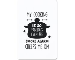 Bureau onderlegger 40x60 cm - Muismat Quote - Koken - Wit - Pan - My cooking is so fabulous - Tekst - Bureaulegger xl - Desk mat beschermer - Computer muismatten