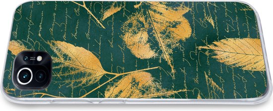 Convient pour coque Xiaomi Mi 11 - Feuilles - Or - Vert - Étui de téléphone en Siliconen