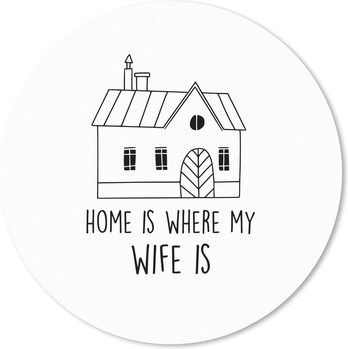 Muismat rond 30x30 cm - Mousepad Thuis - Partner - Spreuken - Familie - Ronde muismatten