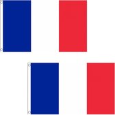 Set van 2x stuks mini supporters landen vlag Frankrijk 60 x 90 cm - Landen feestartikelen
