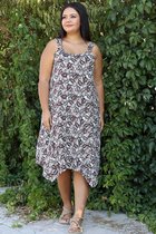 HASVEL-Groote maat A-symmetrischjurk-Met patroon jurk- Maat 3XL- Casual jurk- HASVEL-Plus Size A-symmetricdress-Patterned dress-Size 3XL-casual dress