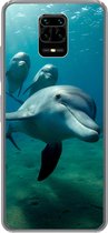 Geschikt voor Xiaomi Redmi Note 10 Lite hoesje - Water - Dolfijn - Blauw - Siliconen Telefoonhoesje