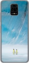 Geschikt voor Xiaomi Redmi Note 10 Lite hoesje - Twee keizerpinguïns voor een ijsberg - Siliconen Telefoonhoesje
