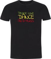 T-shirt | Peace Love Dance and Hugs - S, Heren