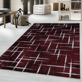 Woonkamer design vloerkleed Laagpolig vloerkleed Rasterpatroon Zacht pool Rood