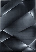 Design vloerkleed voor woonkamer Laagpolig tapijt Abstract patroon zacht pool Zwart